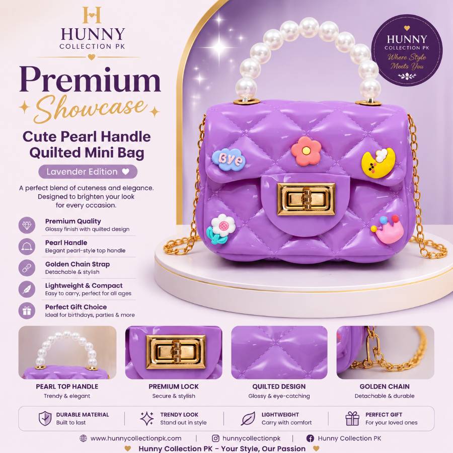 Purple Quilted Mini Crossbody Bag for Girls view 1