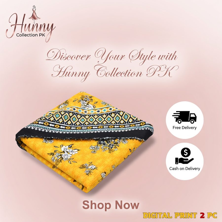 2 Pcs Women's Unstitched Printed Suit view 1