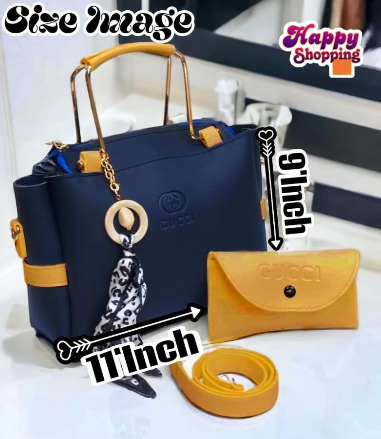 Girls Rexine Hand Bag Set with Top Handle view 2