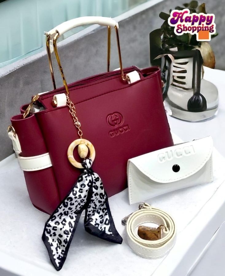 Girls Rexine Hand Bag Set with Top Handle view 3