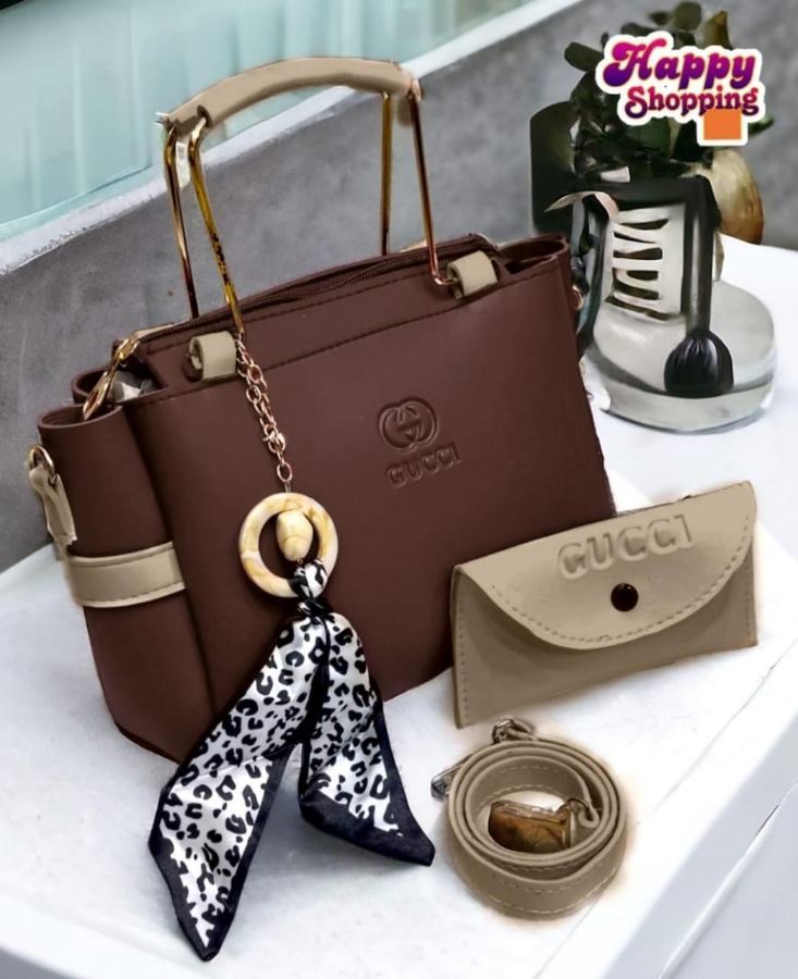 Girls Rexine Hand Bag Set with Top Handle view 4