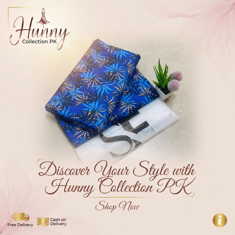 2 Pcs Women's Unstitched Printed Suit - Women's Unstitched - Hunny Collection PK