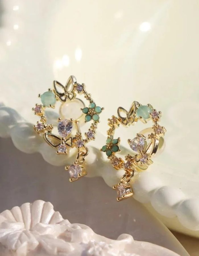 Elegant Butterfly Earrings for Women with Gemstones view 4