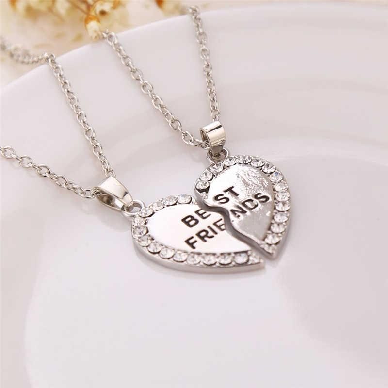 Best Friend heart necklaces Gold and Silver set  view 4