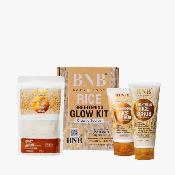 Rice Glow Kit: Face Wash, Scrub & Mask Set  - Cosmetics - Hunny Collection PK