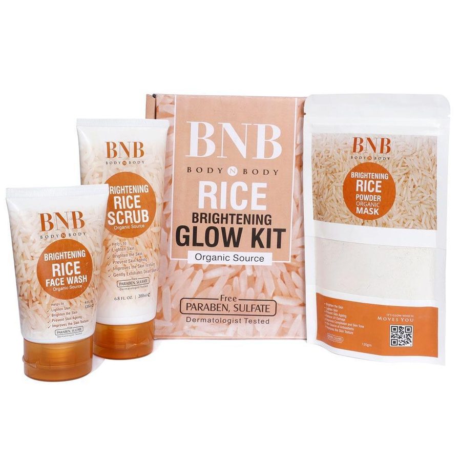 Rice Glow Kit: Face Wash, Scrub & Mask Set  view 2