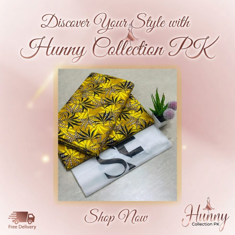 2 Pcs Women's Unstitched Printed Suit - Women's Unstitched - Hunny Collection PK