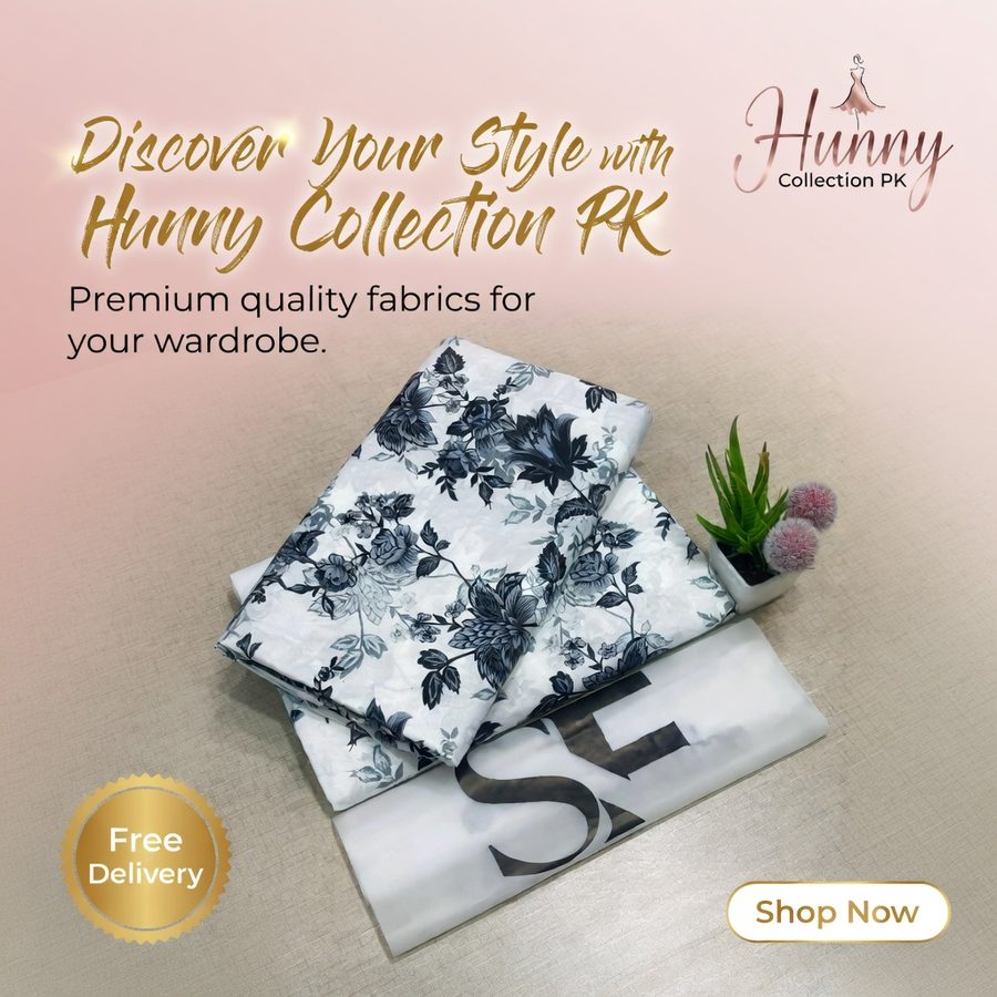 2 Pcs Women's Unstitched Printed Suit - Women's Unstitched - Hunny Collection PK